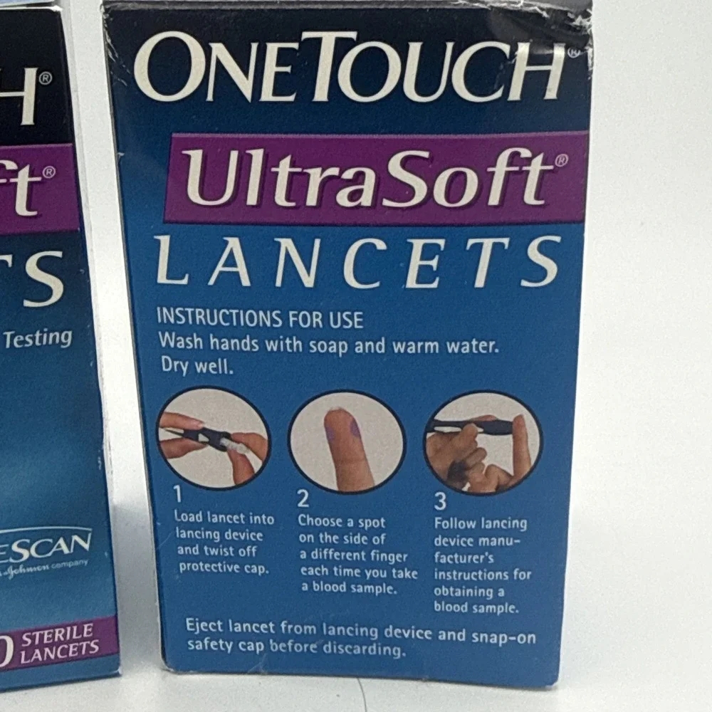 (2 Pack) OneTouch Ultra Soft Lancers 100ct Sterile Lancets Each
